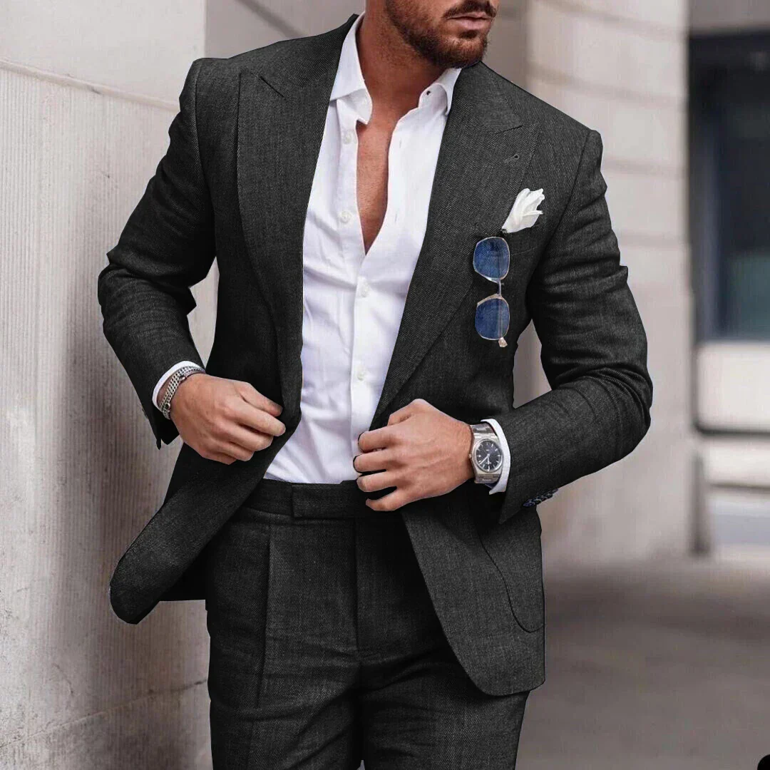 Heidi-Mode | Einfacher Business Blazer und Hose Satz für Herren - Image 4