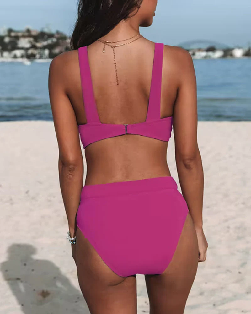 Heidi-Mode | Einfarbige Bikinis mit Hohem Taille - Image 4