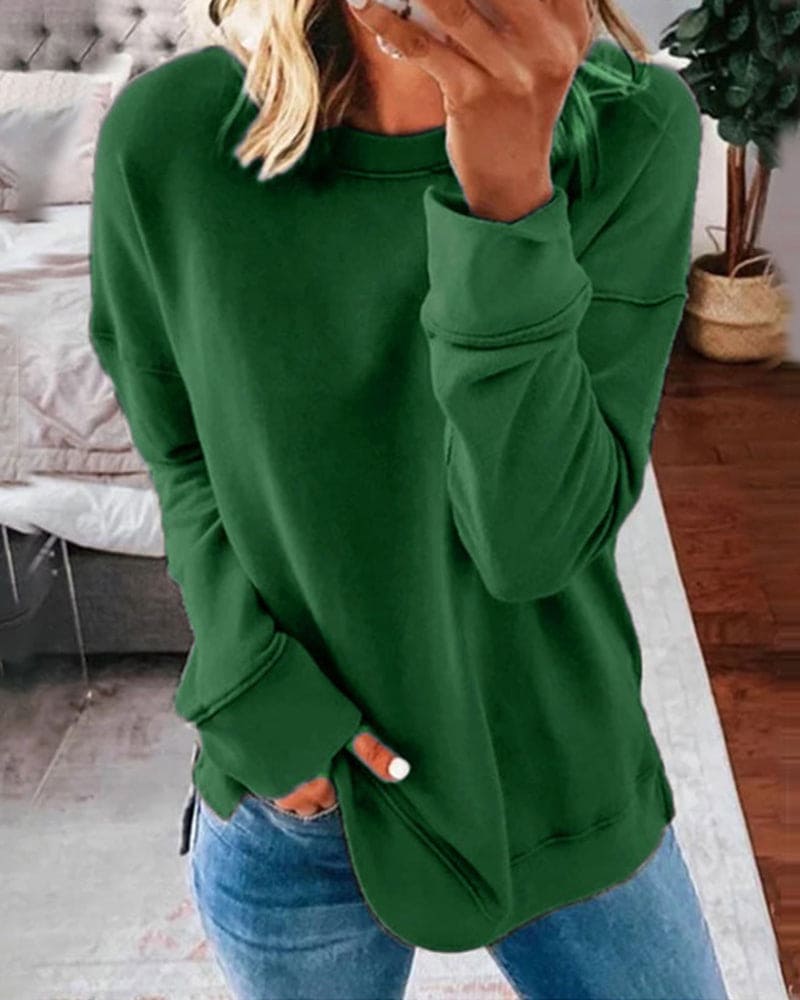 Heidi-Mode | Einfarbiger Damen Sweatshirt - Image 10