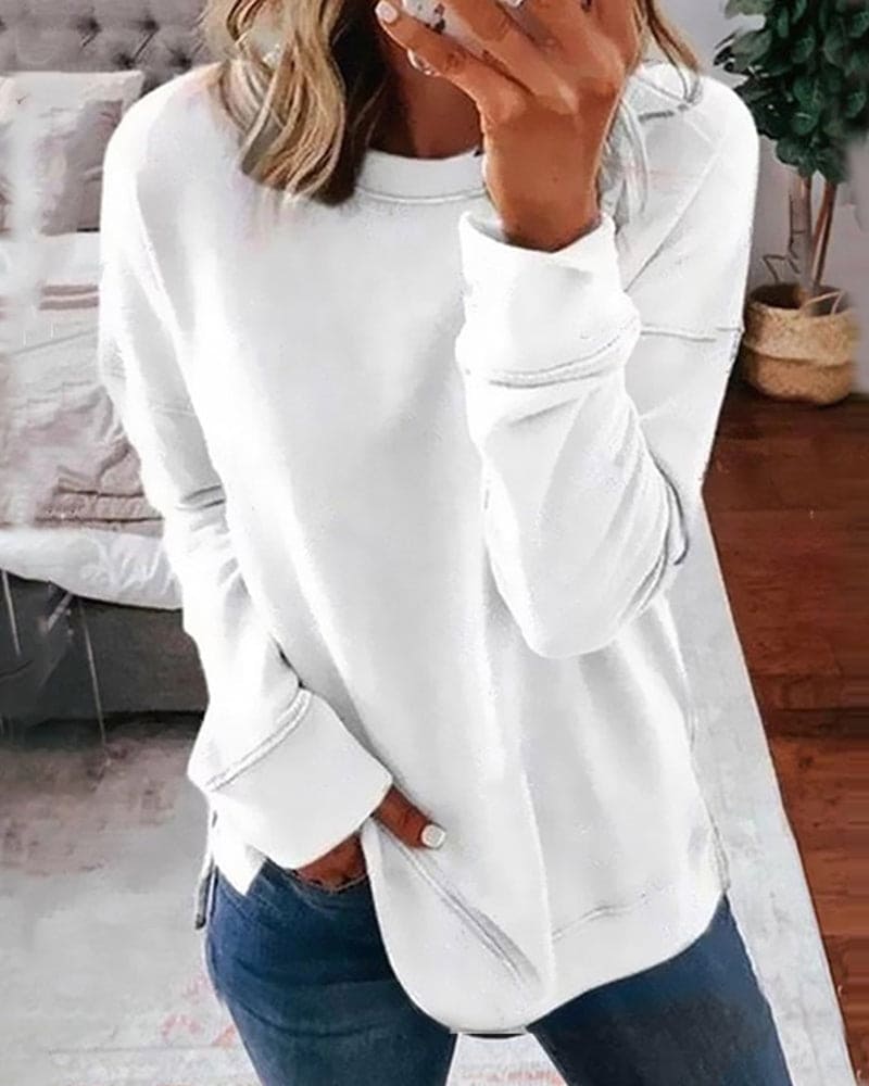 Heidi-Mode | Einfarbiger Damen Sweatshirt - Image 2