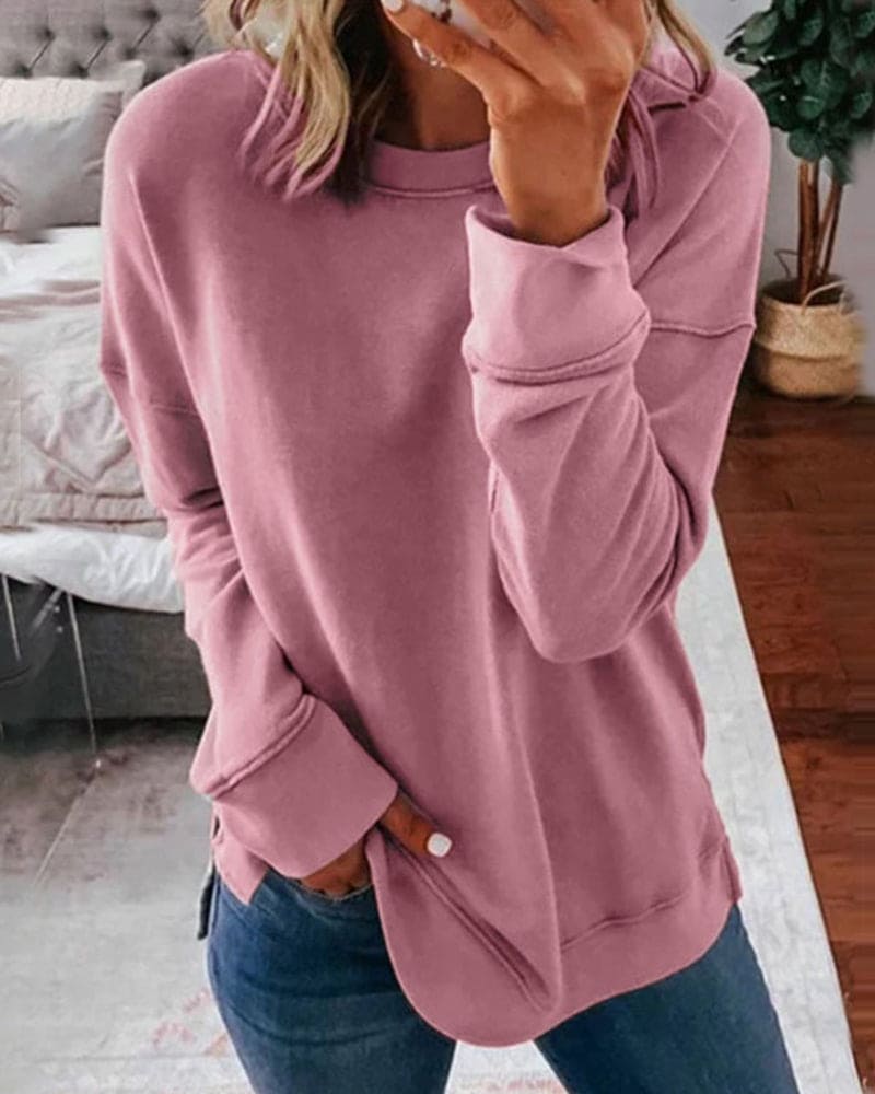 Heidi-Mode | Einfarbiger Damen Sweatshirt - Image 3