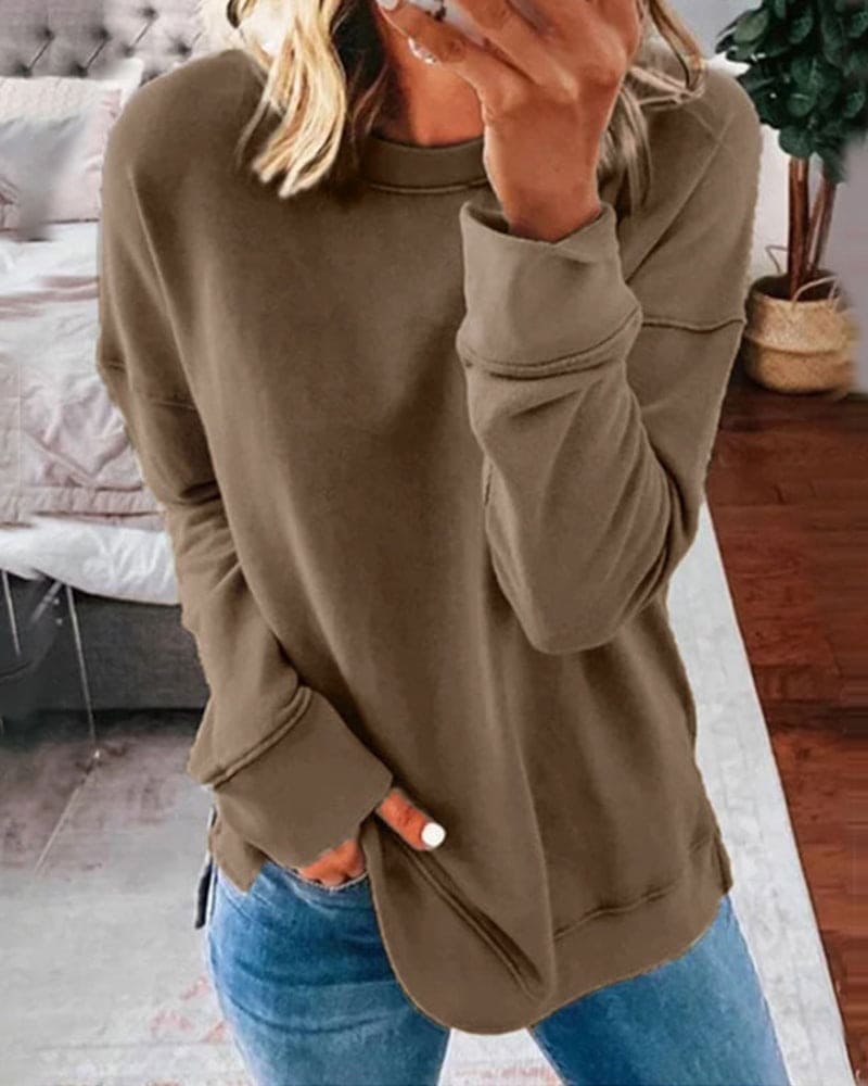 Heidi-Mode | Einfarbiger Damen Sweatshirt - Image 4