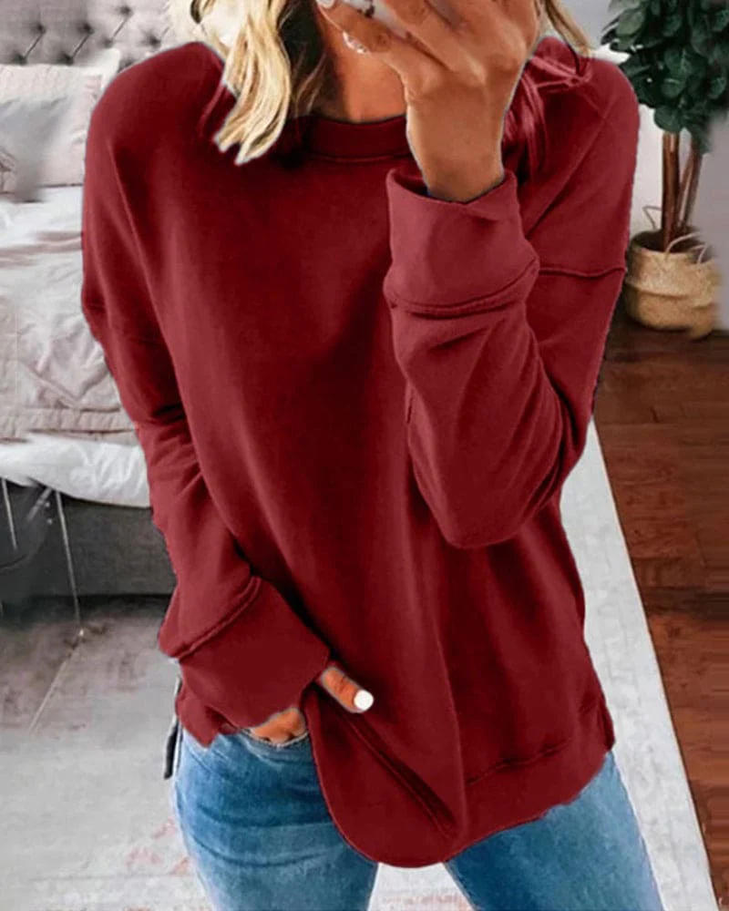 Heidi-Mode | Einfarbiger Damen Sweatshirt - Image 5
