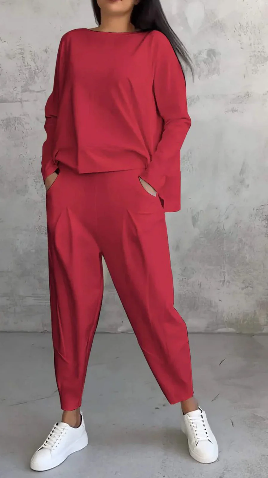 Heidi-Mode | Einfarbiges Slim-Fit Hosenanzug mit Rundhalsausschnitt - Image 10