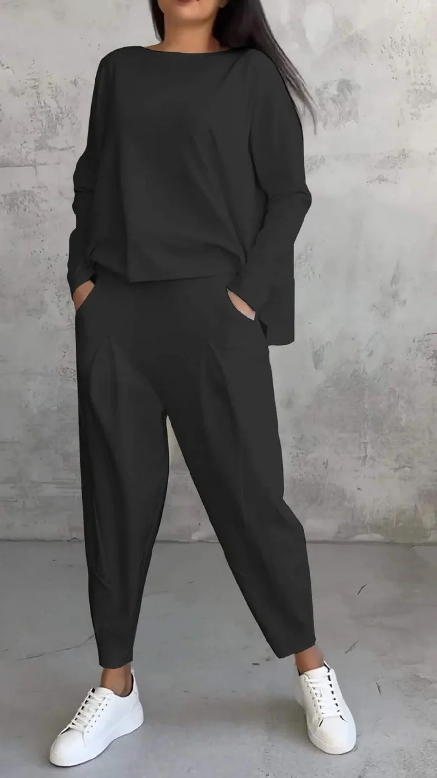 Heidi-Mode | Einfarbiges Slim-Fit Hosenanzug mit Rundhalsausschnitt - Image 6