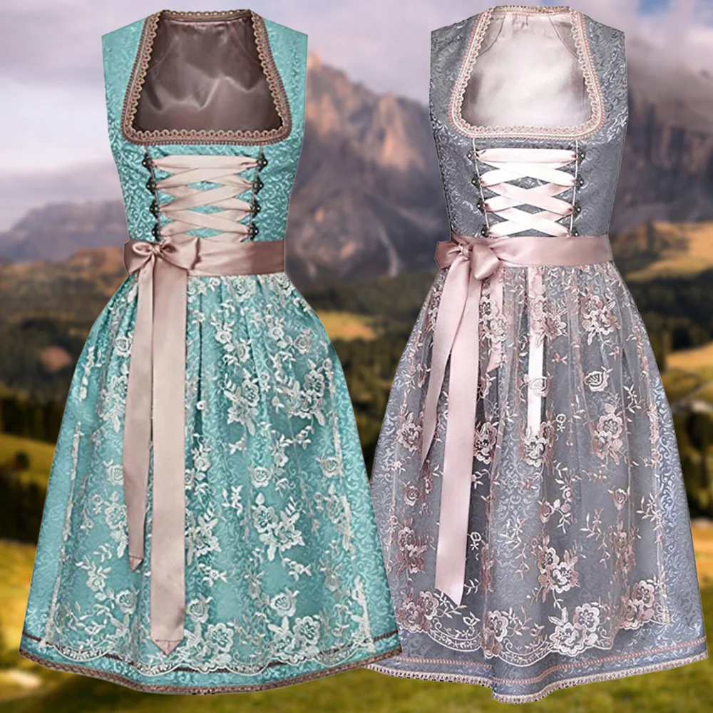 Heidi-Mode | Einzigartiges Traditionelles Frauenkostüm mit Schürze und Bluse - Image 2