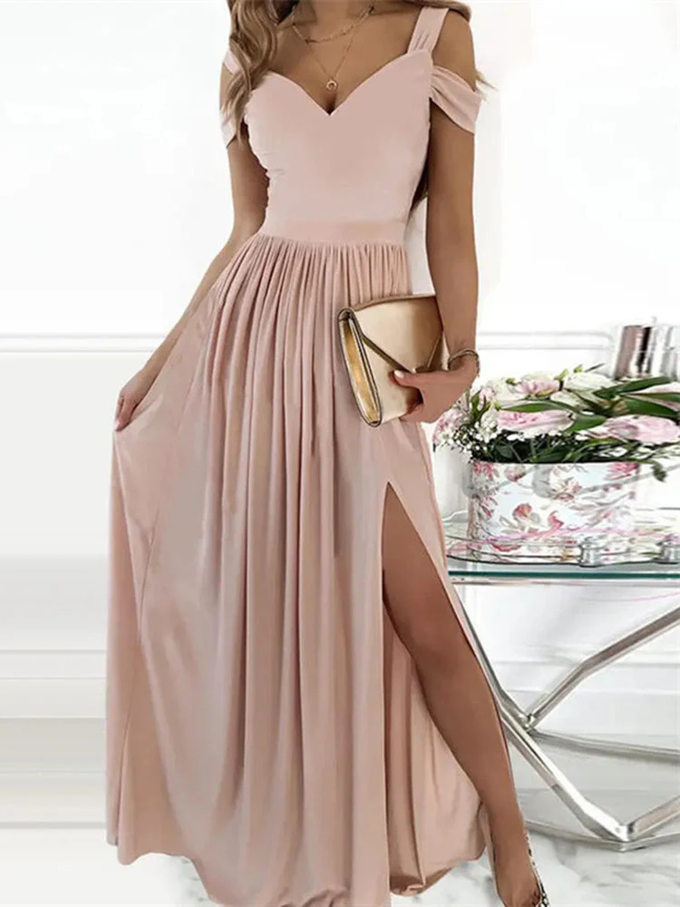 Heidi-Mode | Elegantes Off-Shoulder Büro Damen Langes Kleid - Image 3