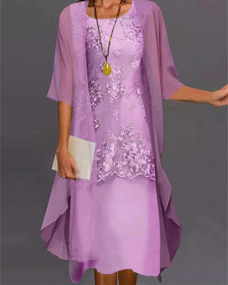 Heidi-Mode | Elegantes Chiffon-Kleid In Zwei Teilen - Image 3