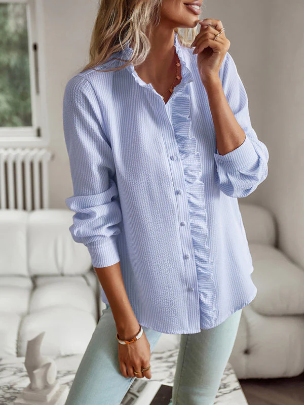 Heidi-Mode | Elegantes Pendler-Oberteil mit Offenen Knöpfen und Rüschen - Image 10