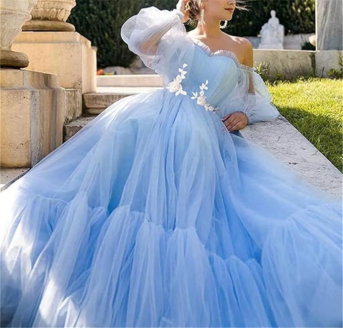 Heidi-Mode | Elegantes Formelles Einfarbiges Patchwork Off-Shoulder Abendkleid Kleider - 3 Farben - Image 7