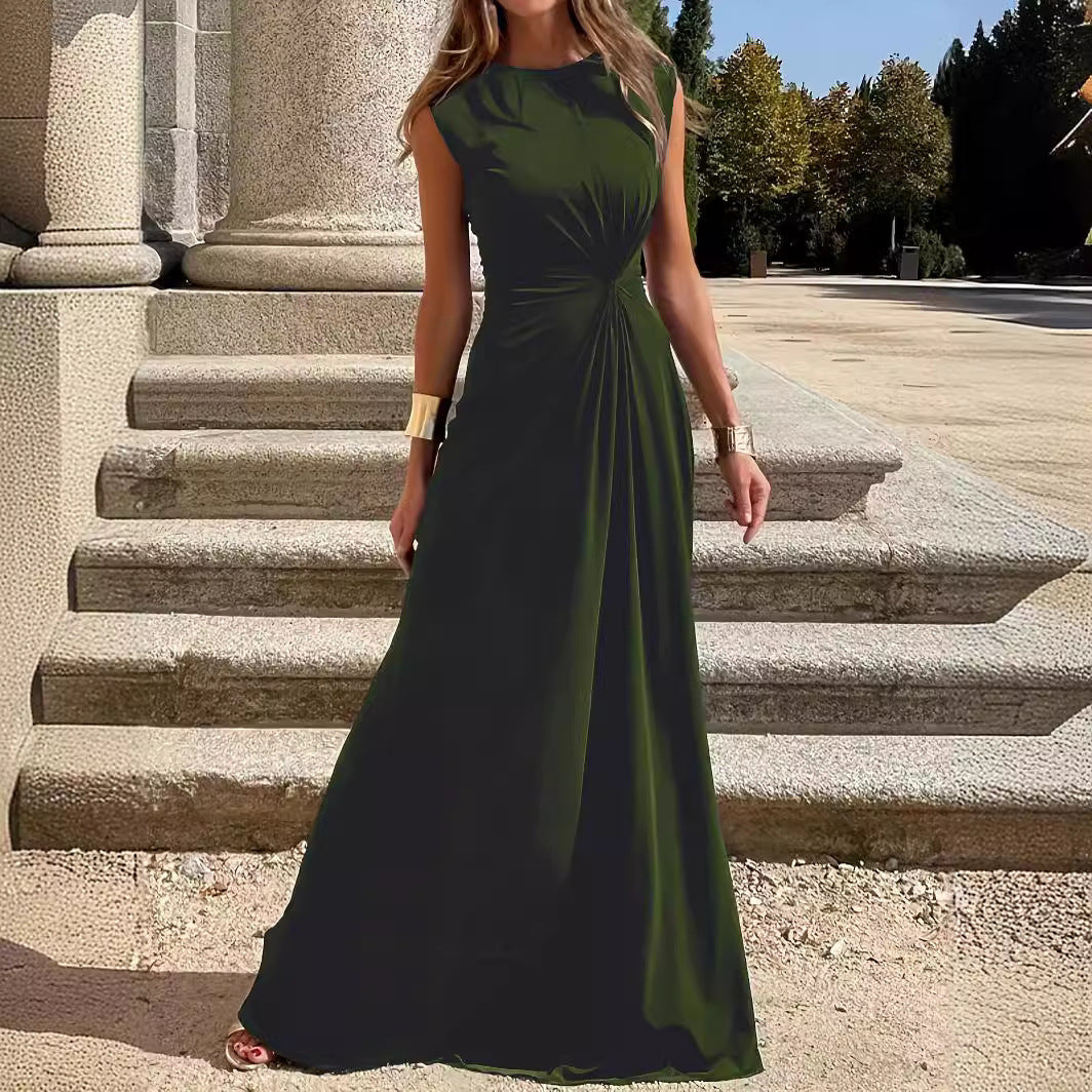 Heidi-Mode | Elegantes Langkleid mit Langen Ärmeln, Revers und Unifarbenem V-Ausschnitt für Damen - Image 4