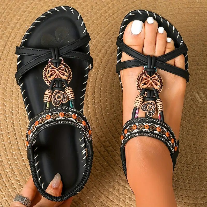 Heidi-Mode | Elegante Orthopädische Sandalen Schmetterling Strass - Image 2