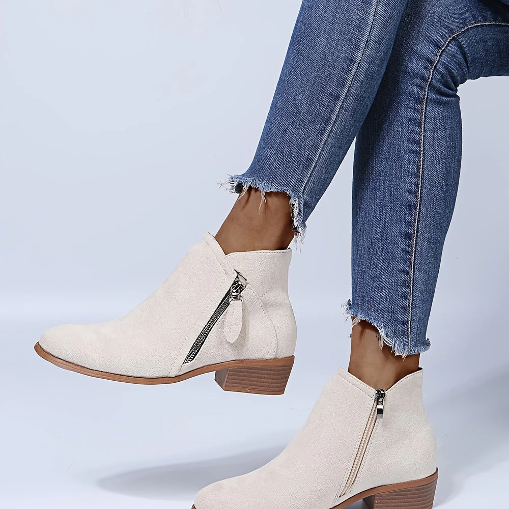 Heidi-Mode | Elegante Spitze Stiefeletten mit Absatz und Reißverschluss - Image 6
