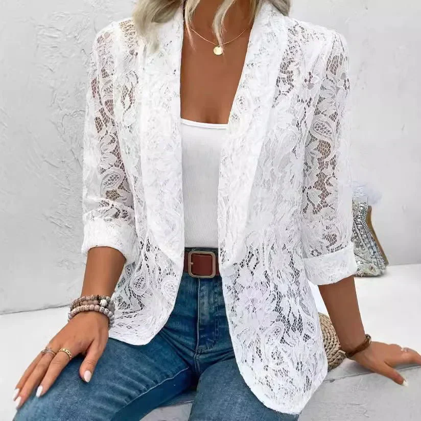 Heidi-Mode | Elegante Spitz Blaue Jacke In Slim Fit - Image 8