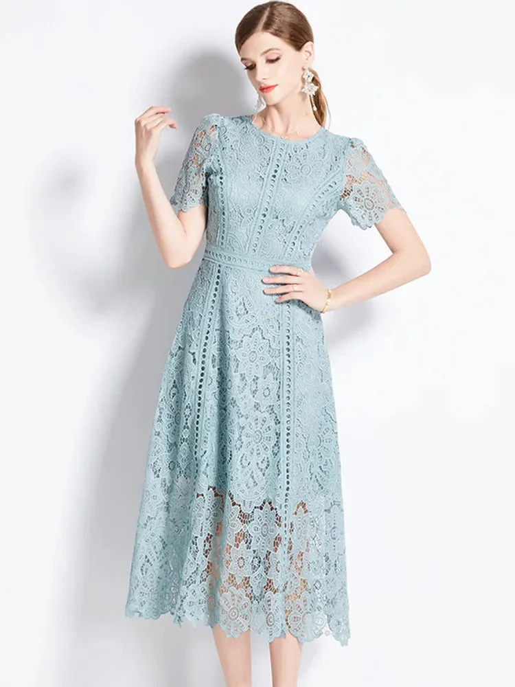 Heidi-Mode | Elegantes Spitzenkleid Midi-Länge - Image 3