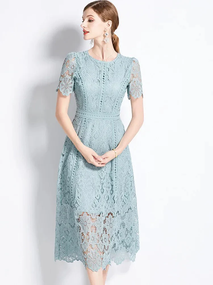 Heidi-Mode | Elegantes Spitzenkleid Midi-Länge - Image 4