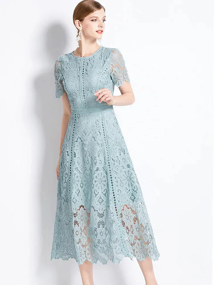 Heidi-Mode | Elegantes Spitzenkleid Midi-Länge - Image 5
