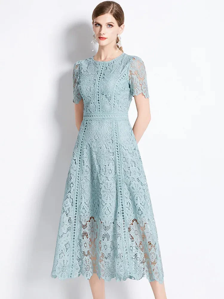Heidi-Mode | Elegantes Spitzenkleid Midi-Länge - Image 6