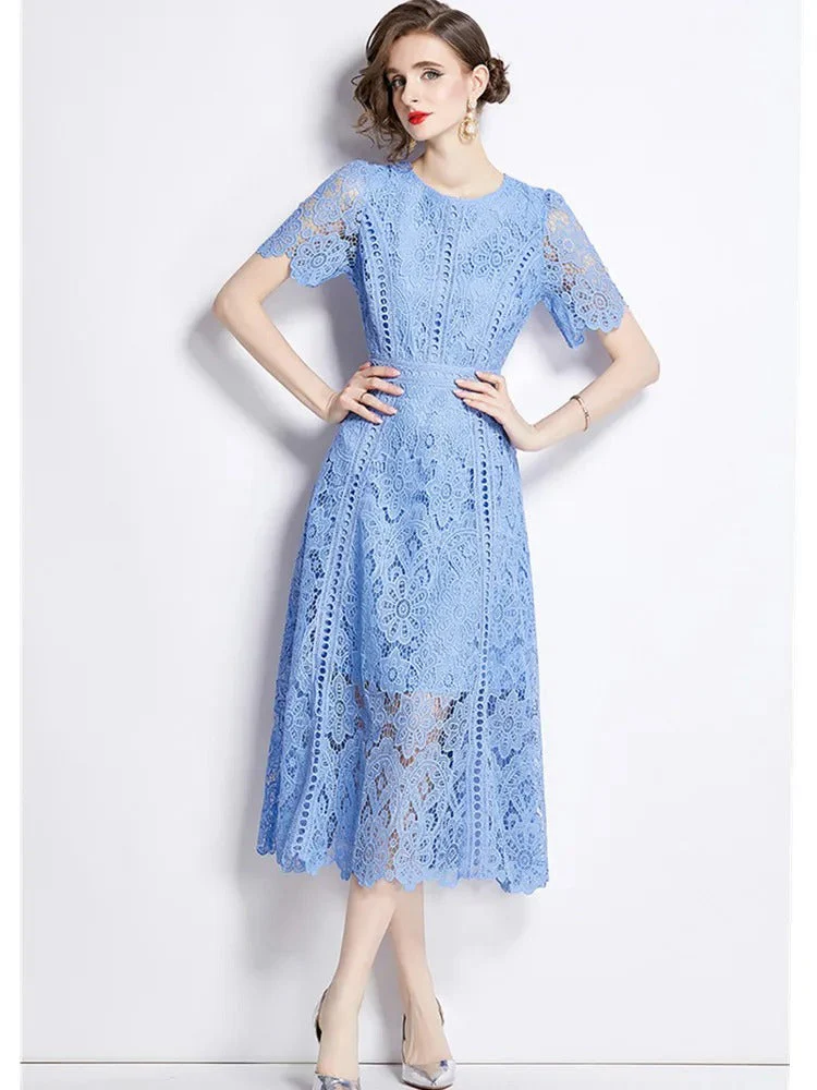 Heidi-Mode | Elegantes Spitzenkleid Midi-Länge - Image 9