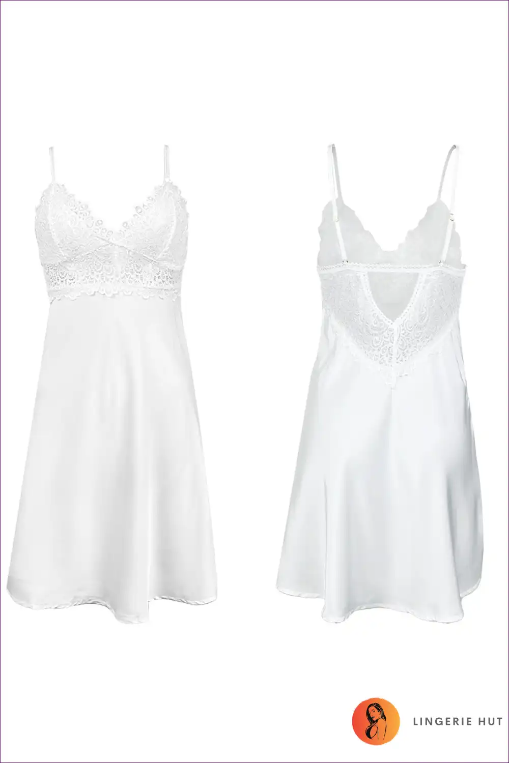 Heidi-Mode | Elegantes Weißes Satin-Nachtkleid - Brautunterwäsche - Image 3