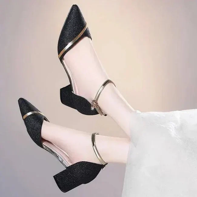 Heidi-Mode | Elegante Blockabsatzschuhe für Frauen Knöchelriemen - Image 3