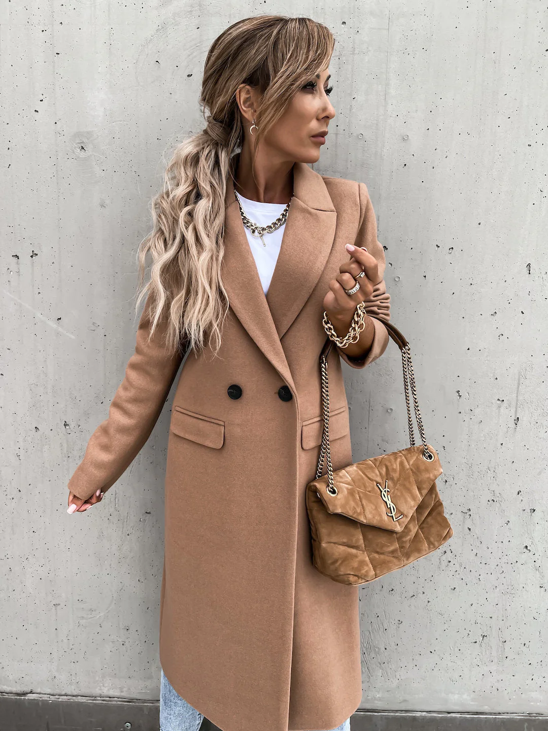 Heidi-Mode | Elegante Doppelreihige Jacke Wolle und Polyester Klassisch, Warm - Image 10
