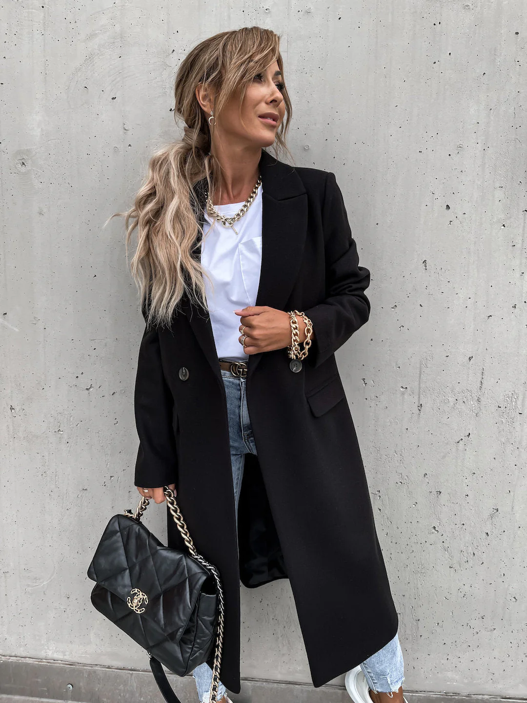 Heidi-Mode | Elegante Doppelreihige Jacke Wolle und Polyester Klassisch, Warm - Image 12