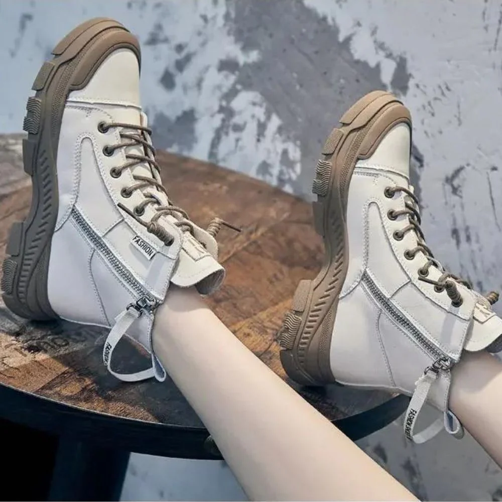 Heidi-Mode | Elegante High-Top-Sneakerstiefel mit Reißverschluss - Image 3