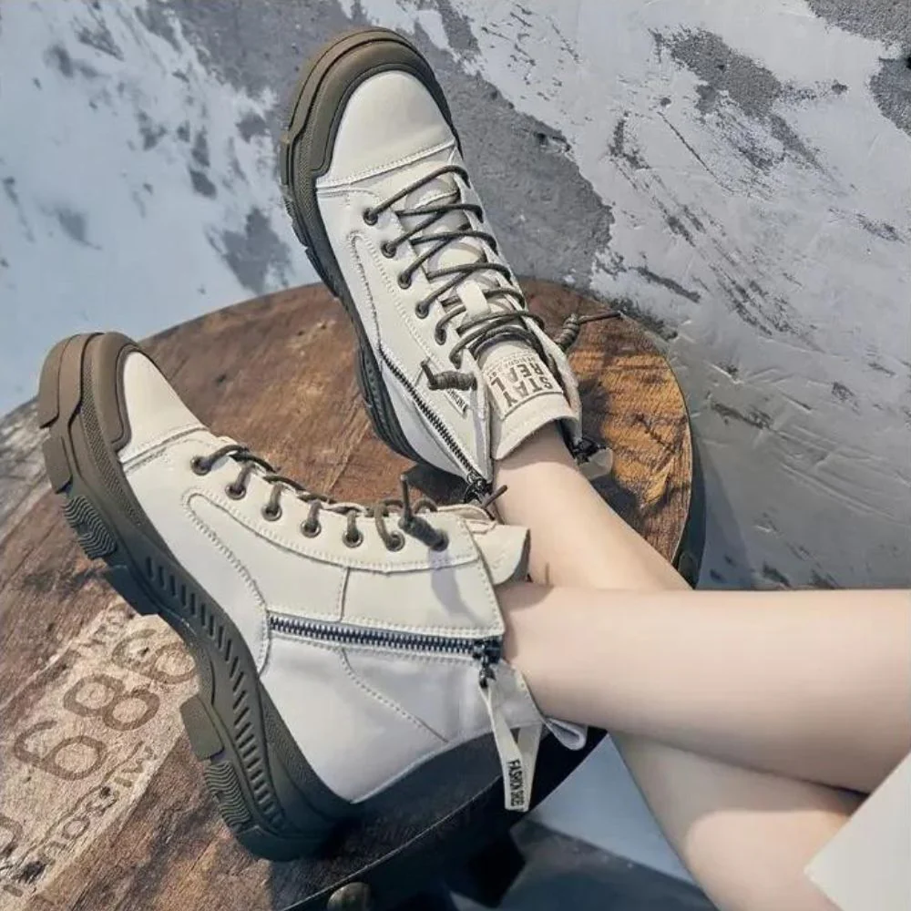 Heidi-Mode | Elegante High-Top-Sneakerstiefel mit Reißverschluss - Image 8