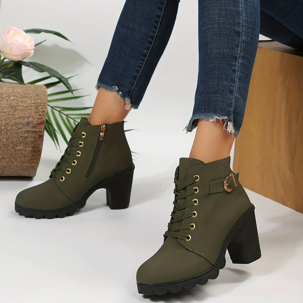 Heidi-Mode | Elegante Schnürstiefel mit Absatz für Damen - Image 2
