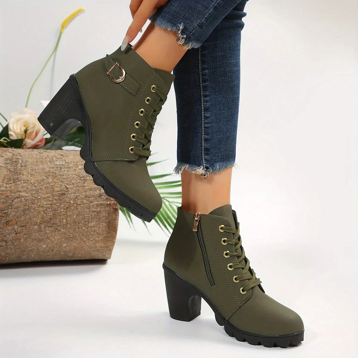Heidi-Mode | Elegante Schnürstiefel mit Absatz für Damen - Image 4