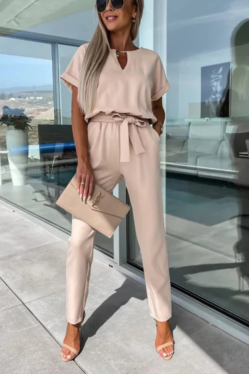 Heidi-Mode | Eleganter Keyhole Jumpsuit mit Gürtel für Damen - Image 10