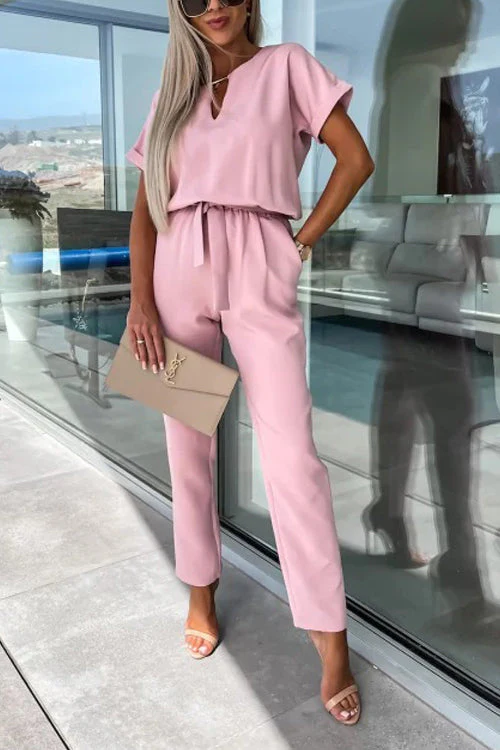 Heidi-Mode | Eleganter Keyhole Jumpsuit mit Gürtel für Damen - Image 13