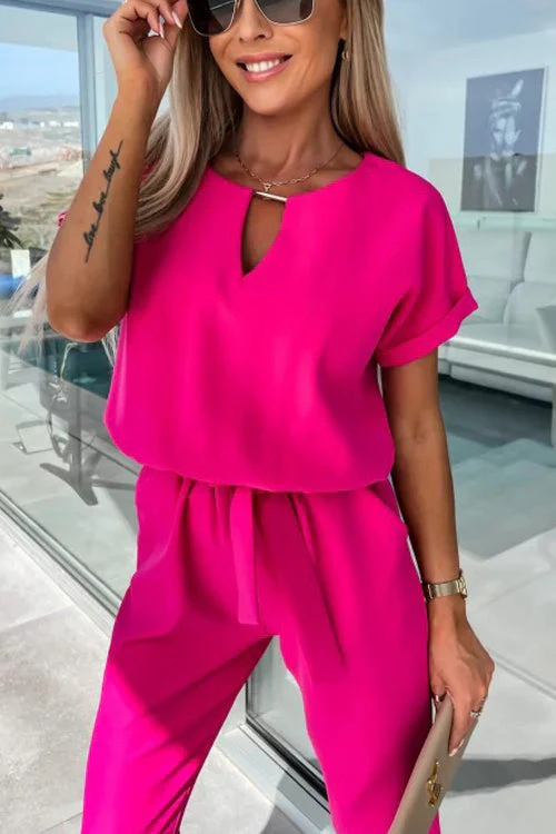 Heidi-Mode | Eleganter Keyhole Jumpsuit mit Gürtel für Damen - Image 5