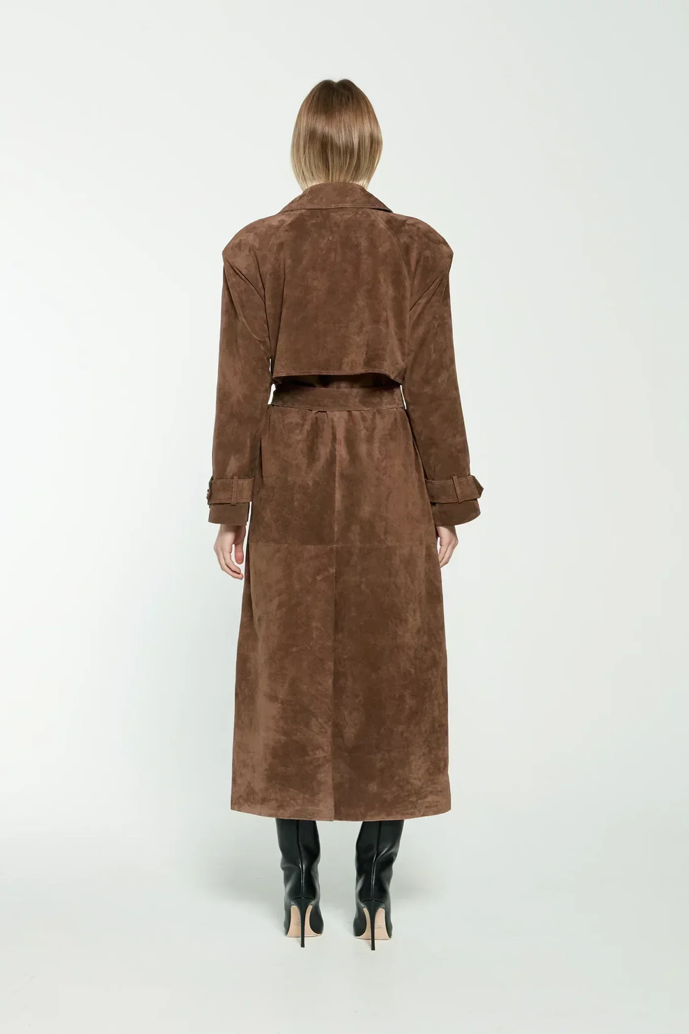 Heidi-Mode | Eleganter Wildleder Trench Coat - Image 2