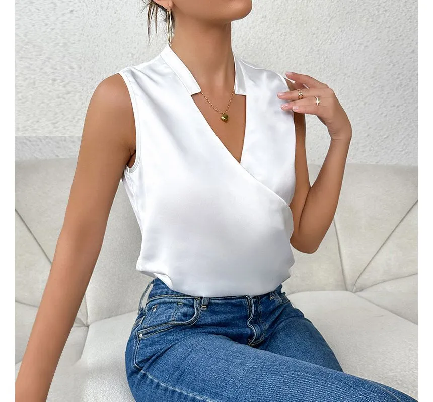 Heidi-Mode | Elegantes Ärmelloses Einfarbiges Top - Image 8