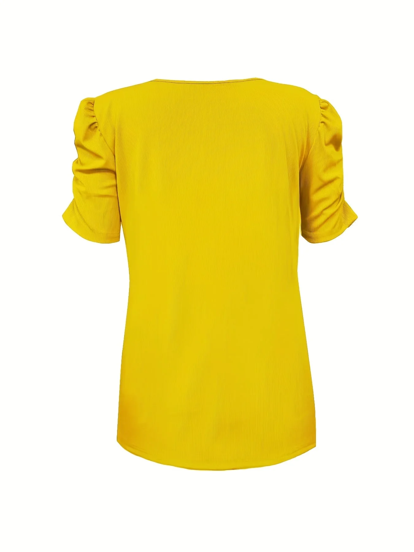 Heidi-Mode | Elegantes Geripptes V-Ausschnitt T-Shirt für Damen - Image 2
