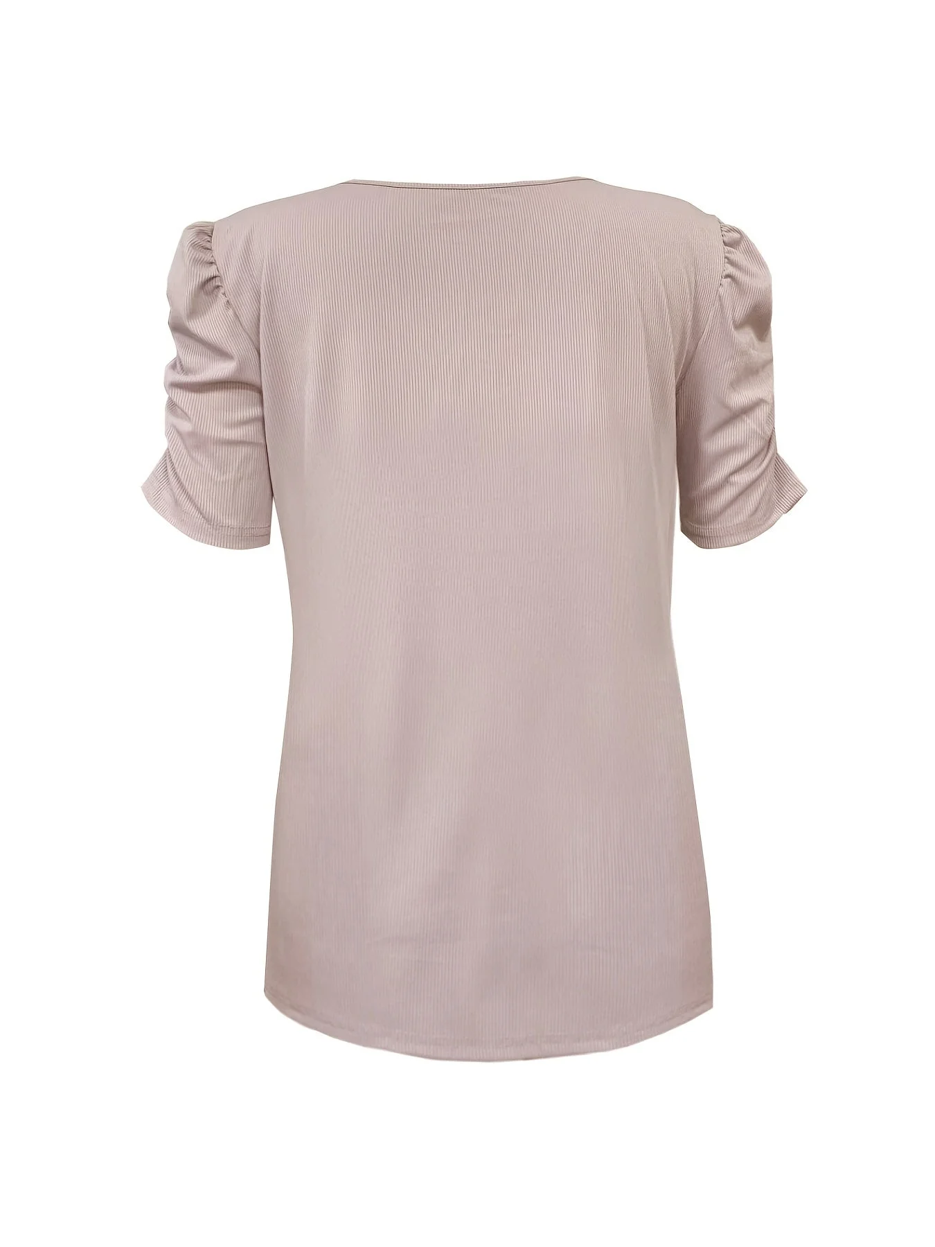 Heidi-Mode | Elegantes Geripptes V-Ausschnitt T-Shirt für Damen - Image 4