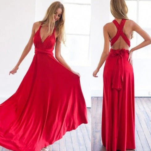 Heidi-Mode | Elegantes Halter-Maxikleid Ohne Rücken für Frauen - Image 4