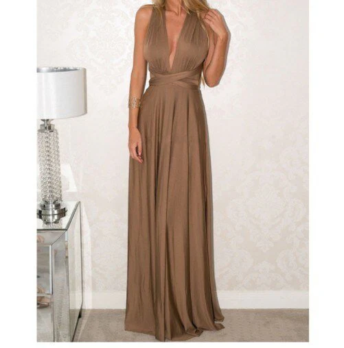 Heidi-Mode | Elegantes Halter-Maxikleid Ohne Rücken für Frauen - Image 5