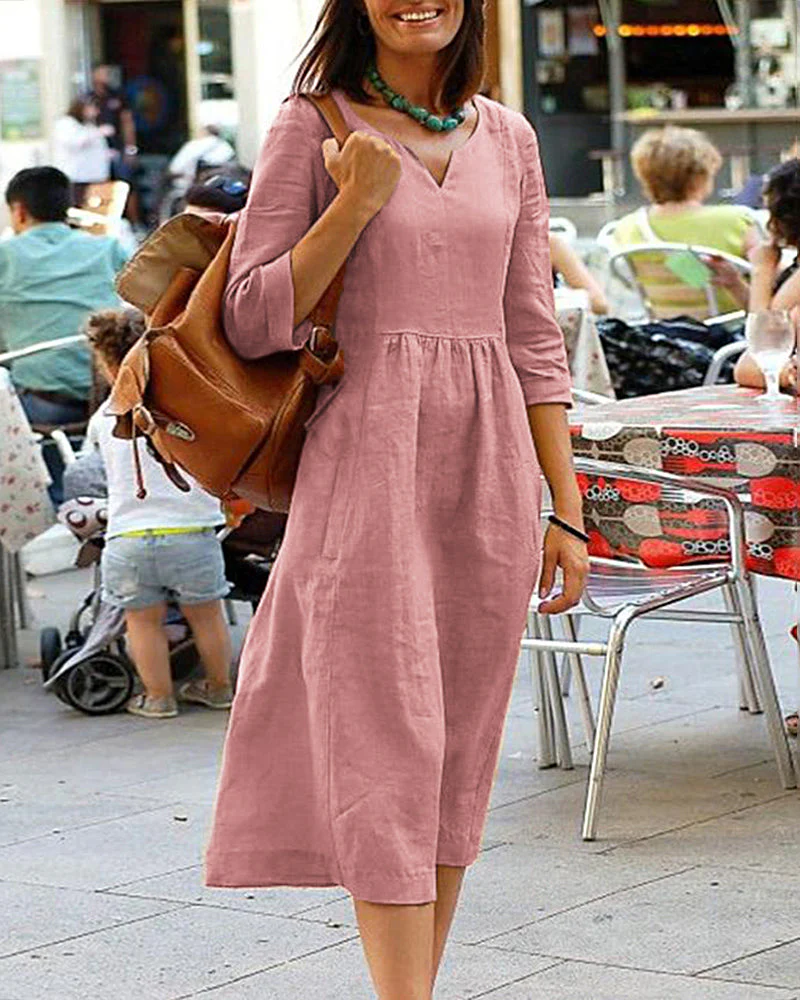 Heidi-Mode | Elegante Leinen Tunika Kleid - Stilvolles Leinen Kleid für Einen Raffinierten Look - Image 2