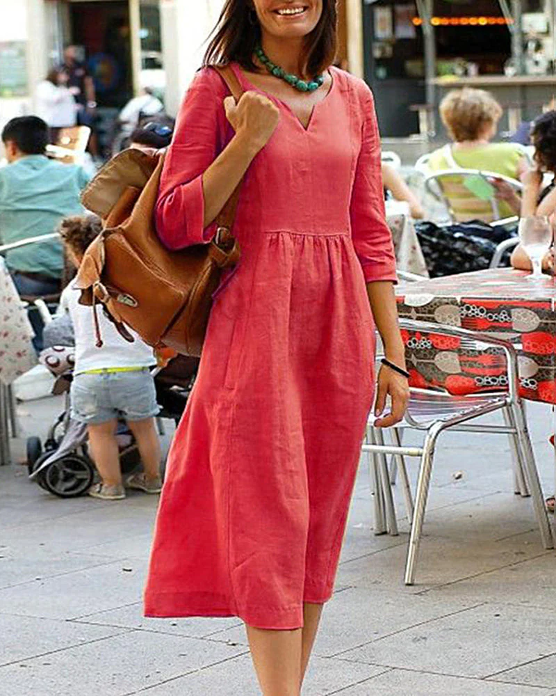 Heidi-Mode | Elegante Leinen Tunika Kleid - Stilvolles Leinen Kleid für Einen Raffinierten Look - Image 3