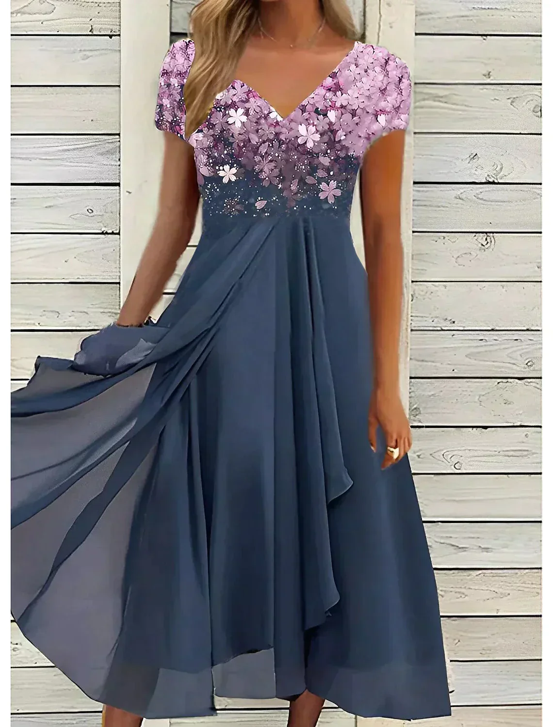 Heidi-Mode | Elegantes Midi Kleid mit Blumen-Spitze - Image 3