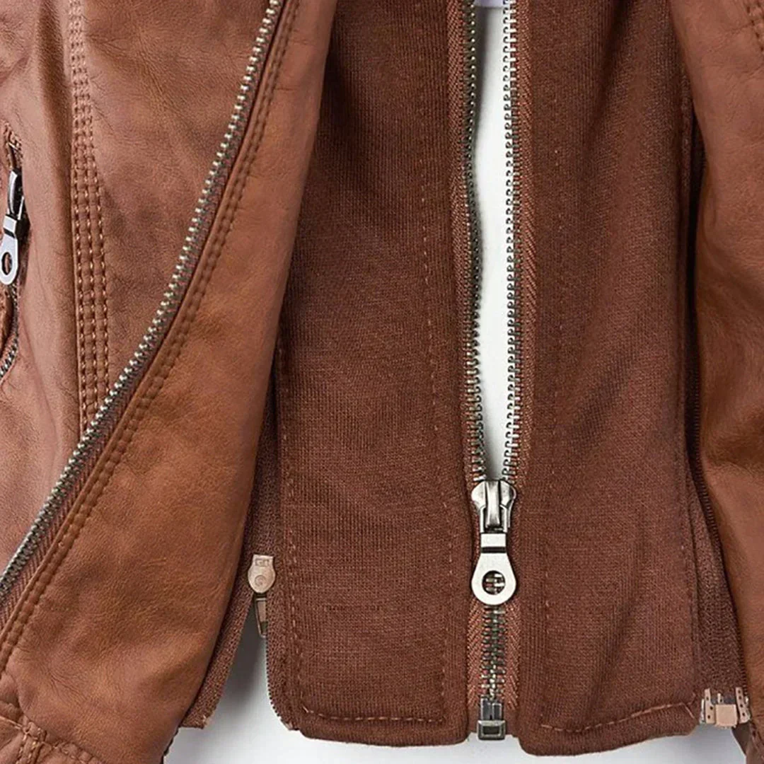 Heidi-Mode | Elegantes Motorradjacke mit Kapuze Aus Hochwertigem Leder - Image 11