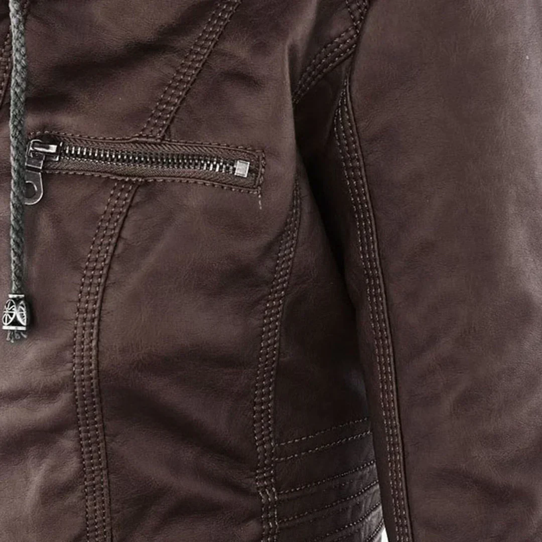 Heidi-Mode | Elegantes Motorradjacke mit Kapuze Aus Hochwertigem Leder - Image 14