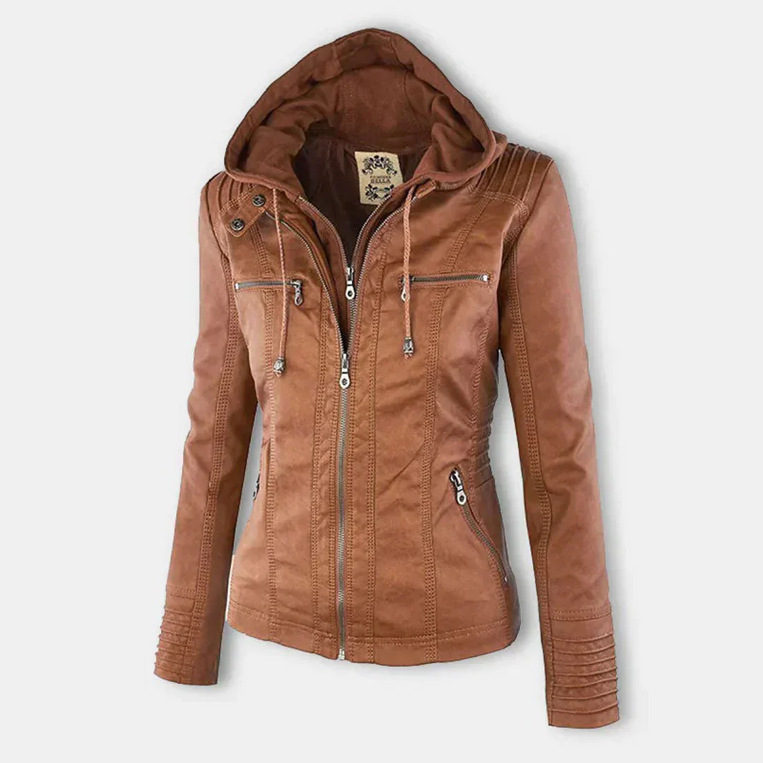Heidi-Mode | Elegantes Motorradjacke mit Kapuze Aus Hochwertigem Leder - Image 17