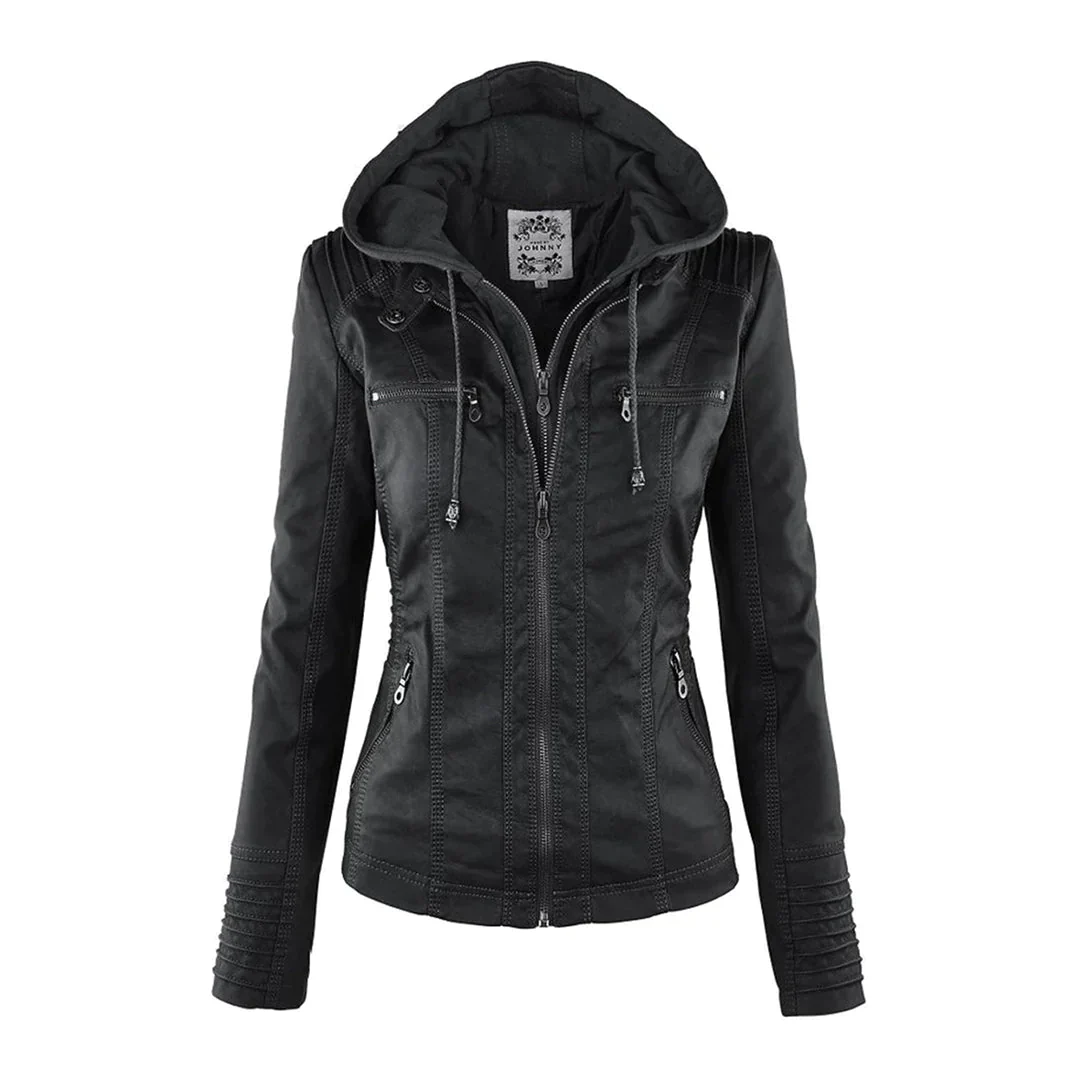 Heidi-Mode | Elegantes Motorradjacke mit Kapuze Aus Hochwertigem Leder - Image 20