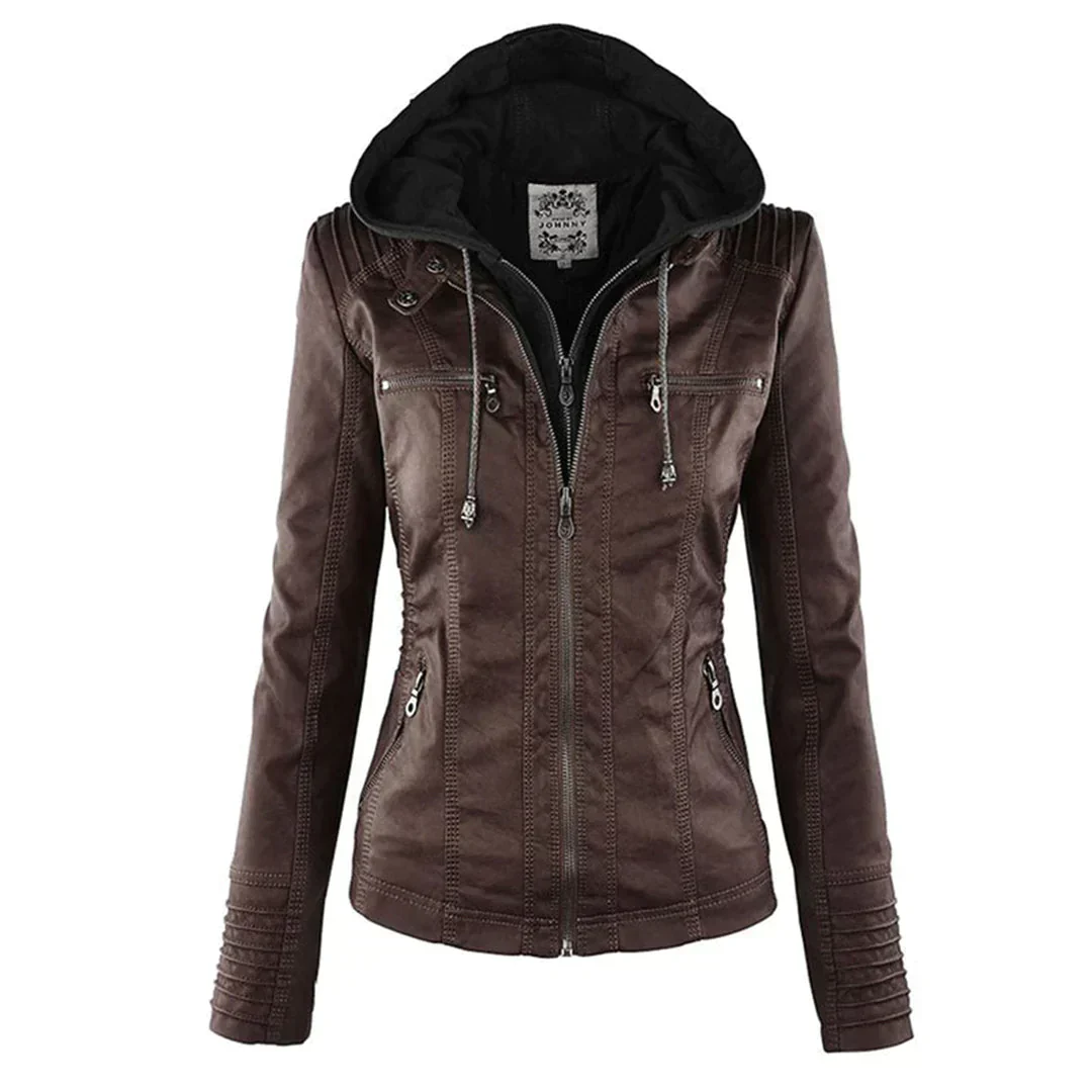 Heidi-Mode | Elegantes Motorradjacke mit Kapuze Aus Hochwertigem Leder - Image 22