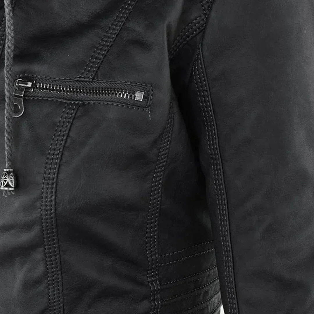 Heidi-Mode | Elegantes Motorradjacke mit Kapuze Aus Hochwertigem Leder - Image 4
