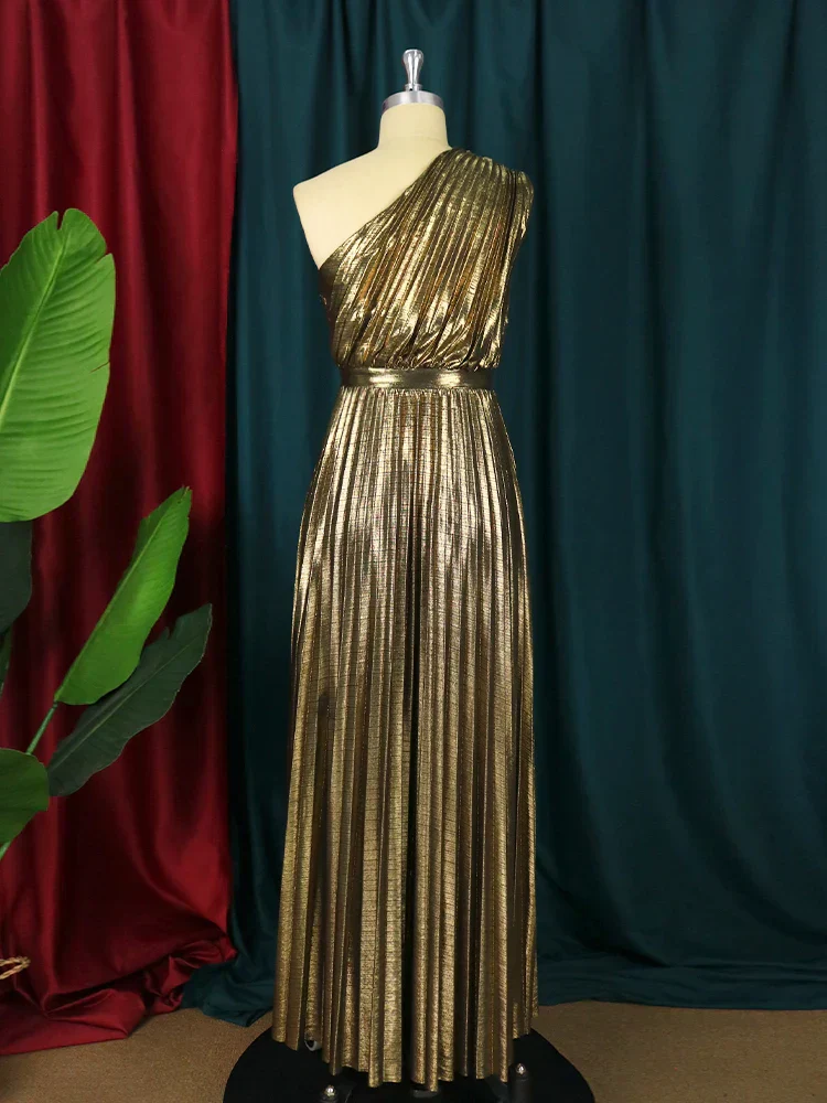 Heidi-Mode | Elegantes One Shoulder Abendkleid In Metallic Optik - Image 4